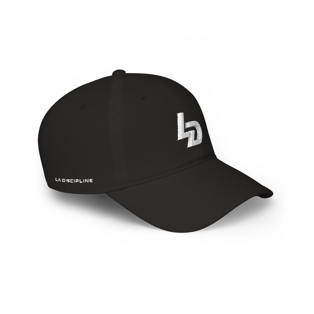 LD Embroidered Low Profile Baseball Cap — Red Minimalist Logo Hat Printify