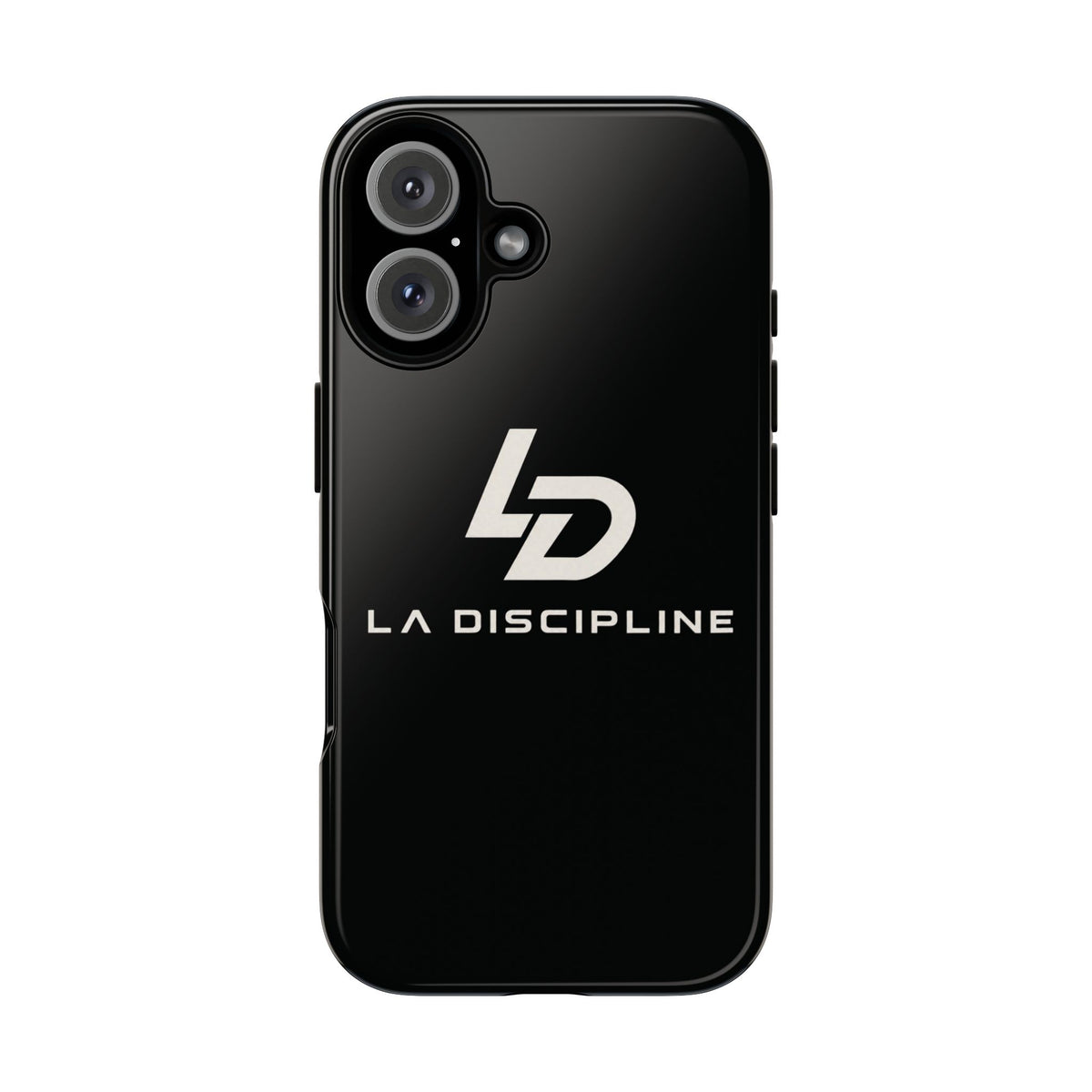 La Discipline Tough Phone Case – Black Gloss Protective Case with LD Logo Printify