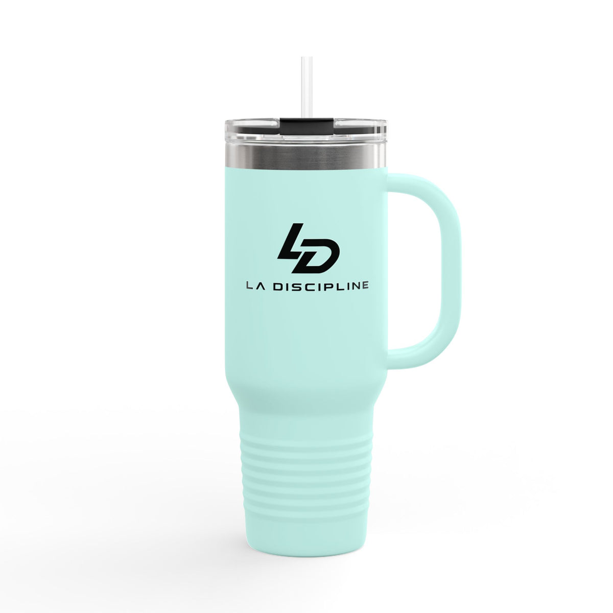 La Discipline 40oz Insulated Travel Mug – Large Stainless Steel Tumbler with Straw & Handle Printify