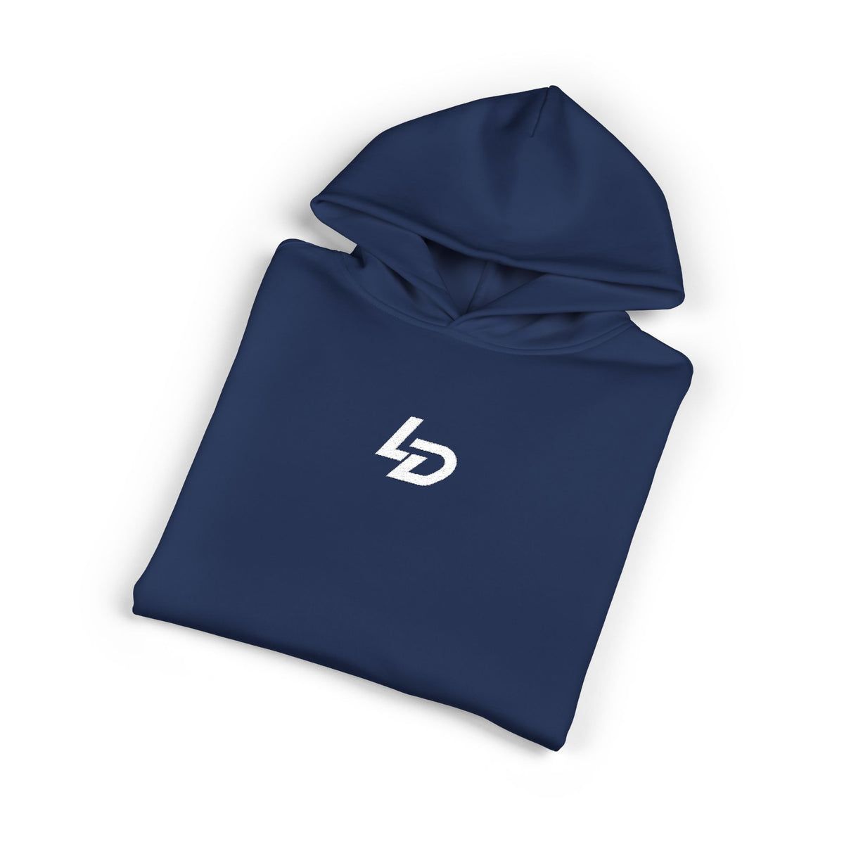 Minimal LD Logo Hoodie — Black Casual Streetwear Hoodie Printify