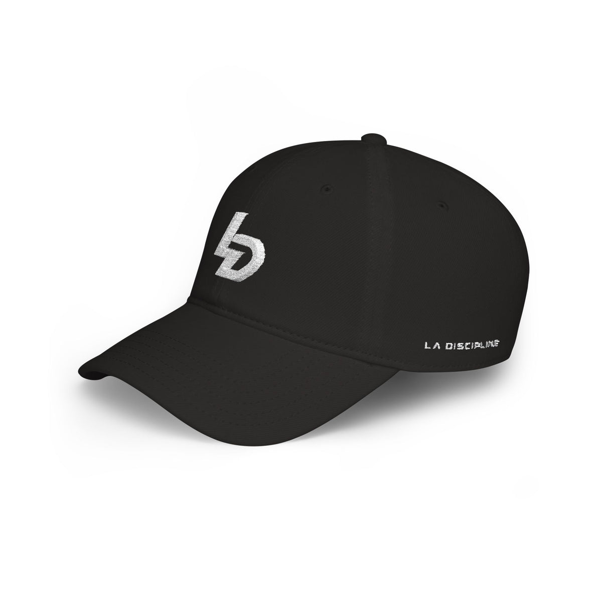 LD Embroidered Low Profile Baseball Cap — Red Minimalist Logo Hat Printify