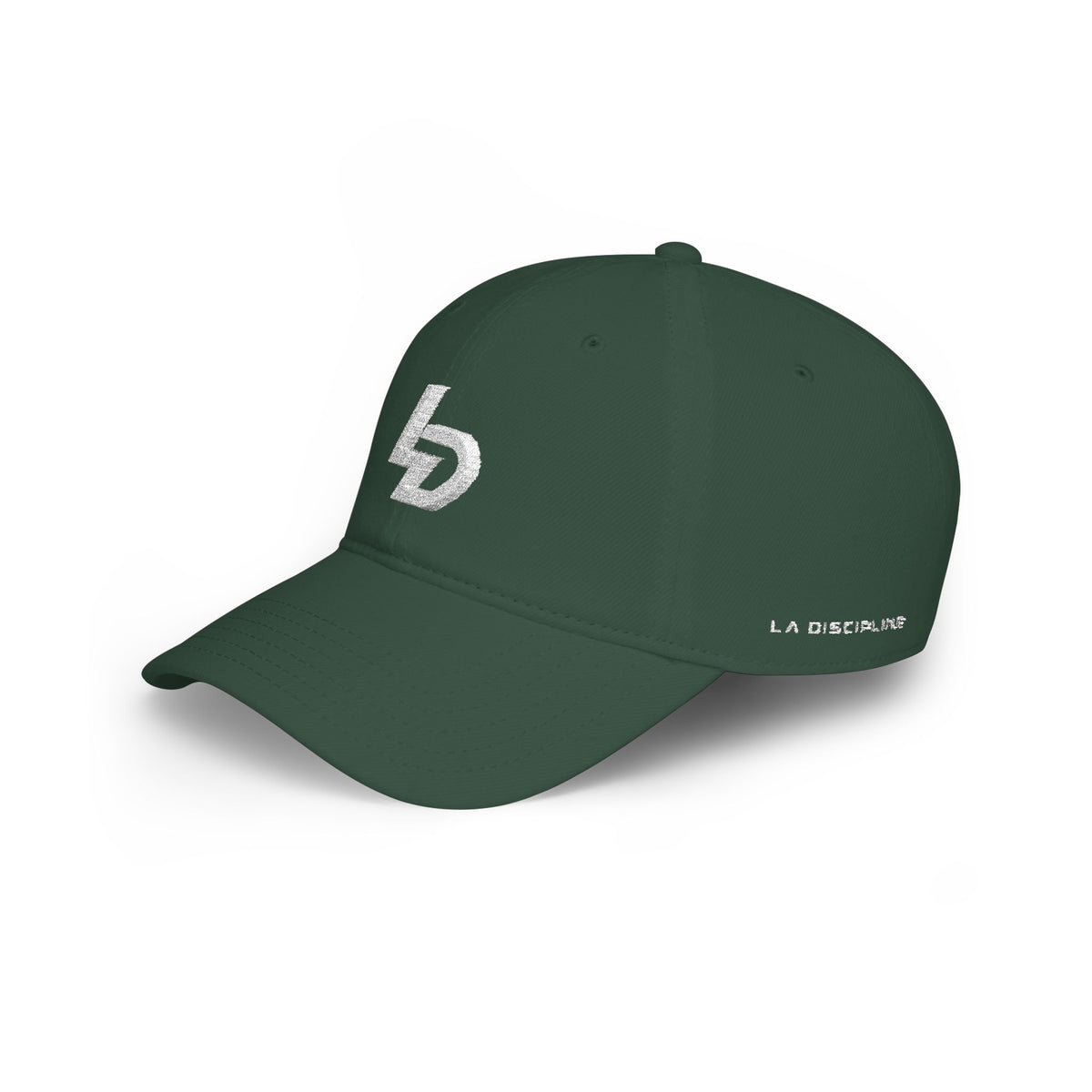 LD Embroidered Low Profile Baseball Cap — Red Minimalist Logo Hat Printify