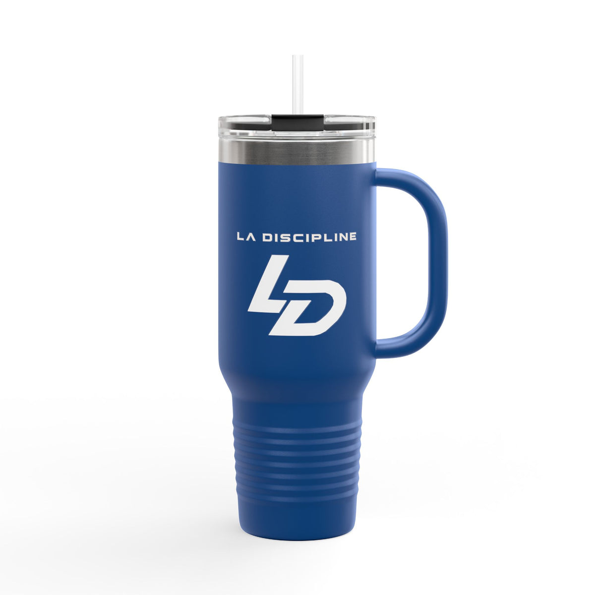 La Discipline 40oz Insulated Travel Mug — Large Stainless Steel Tumbler with Handle & Straw Printify