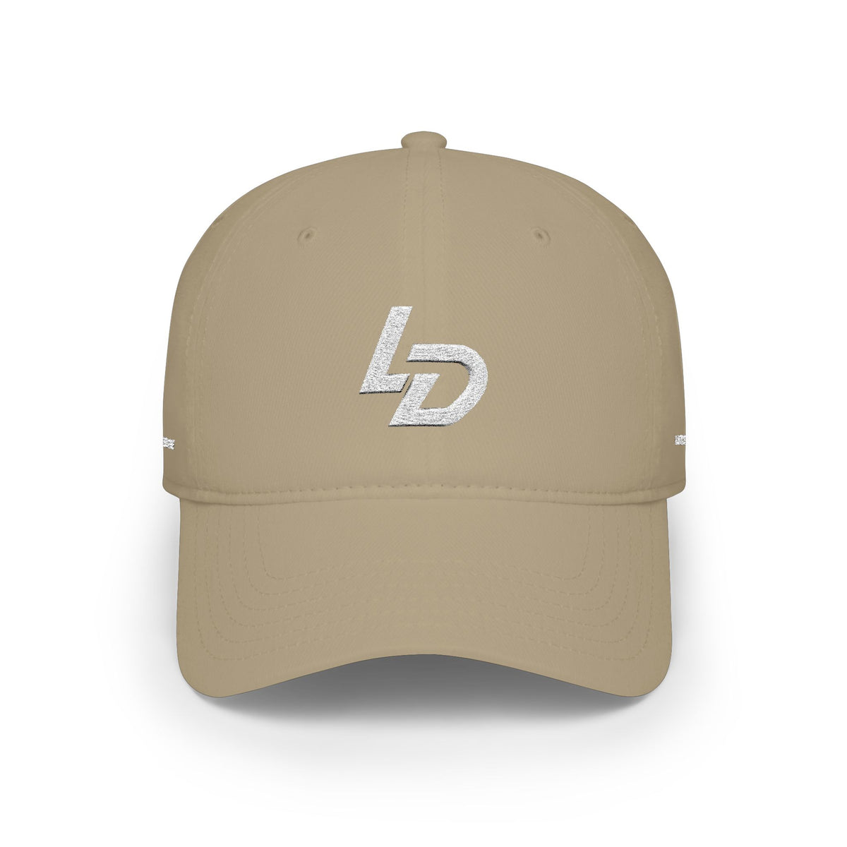 LD Embroidered Low Profile Baseball Cap — Red Minimalist Logo Hat Printify