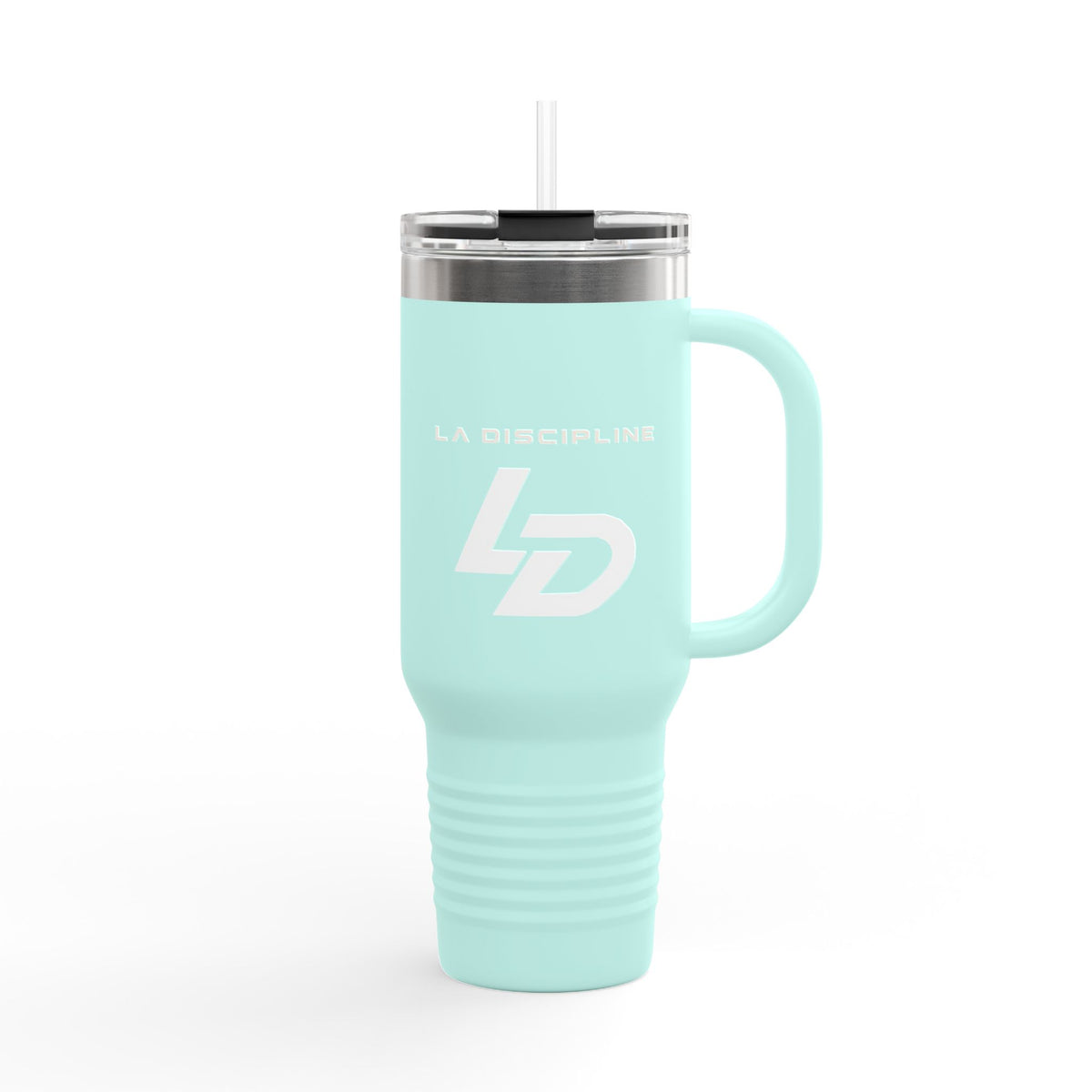 La Discipline 40oz Insulated Travel Mug — Large Stainless Steel Tumbler with Handle & Straw Printify