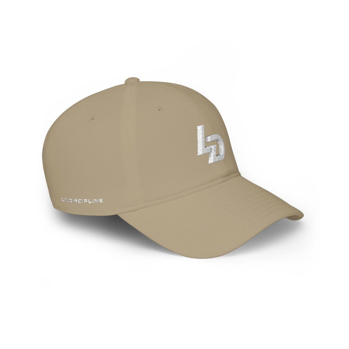 LD Embroidered Low Profile Baseball Cap — Red Minimalist Logo Hat Printify