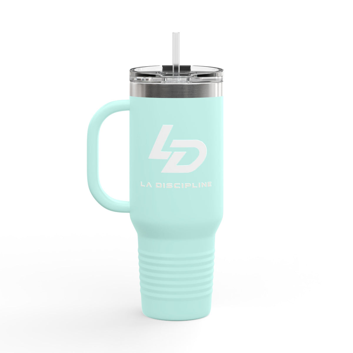 La Discipline 40oz Insulated Travel Mug — Large Stainless Steel Tumbler with Handle & Straw Printify
