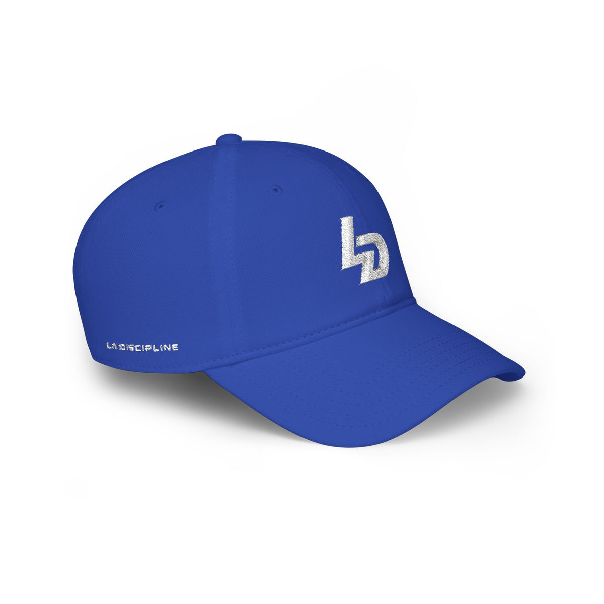 LD Embroidered Low Profile Baseball Cap — Red Minimalist Logo Hat Printify