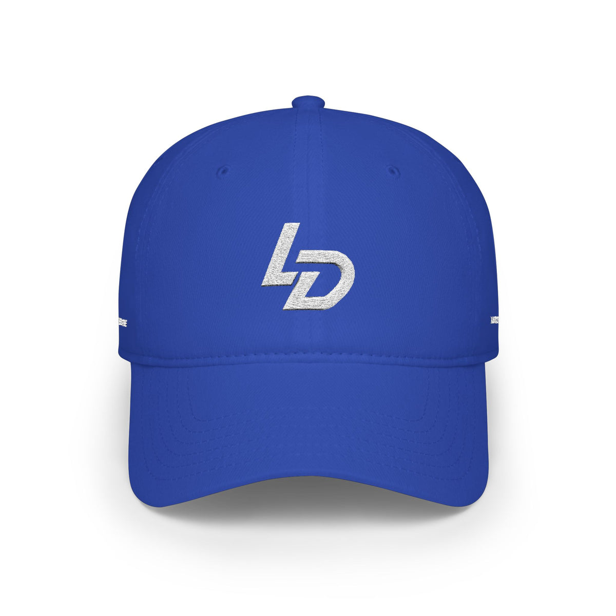 LD Embroidered Low Profile Baseball Cap — Red Minimalist Logo Hat Printify