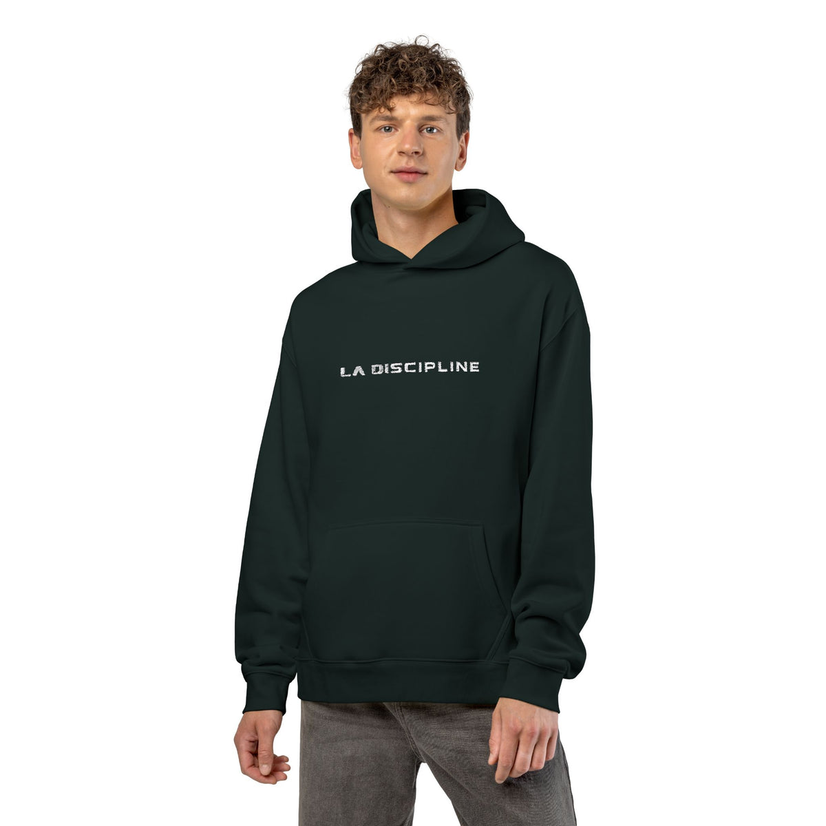 La Discipline Hoodie — Minimal Black Relaxed Streetwear Hoodie Printify