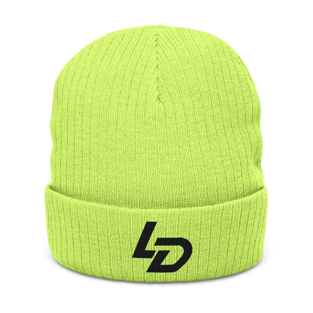 Embroidered LD Ribbed Knit Beanie — Cozy Casual Winter Hat Printify