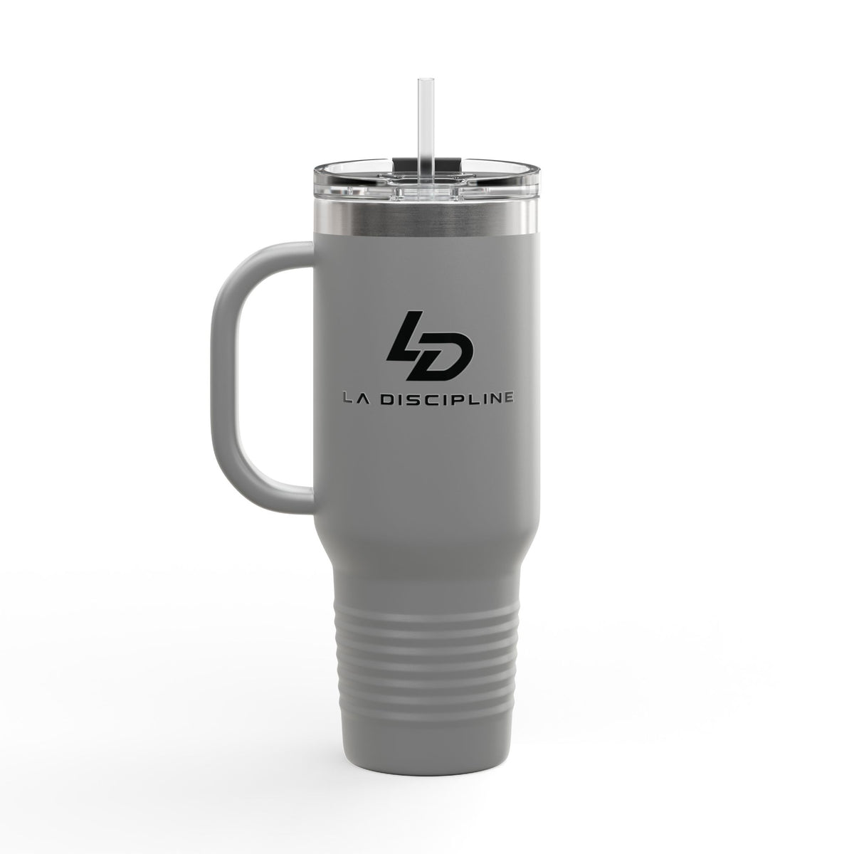 La Discipline 40oz Insulated Travel Mug – Large Stainless Steel Tumbler with Straw & Handle Printify