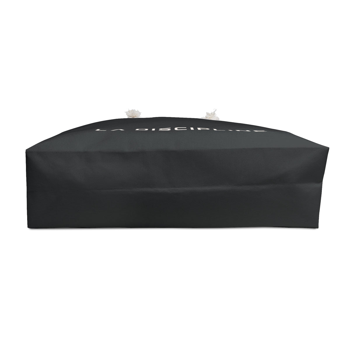 La Discipline Weekender Bag — Black Travel Tote with Minimalist Logo Printify
