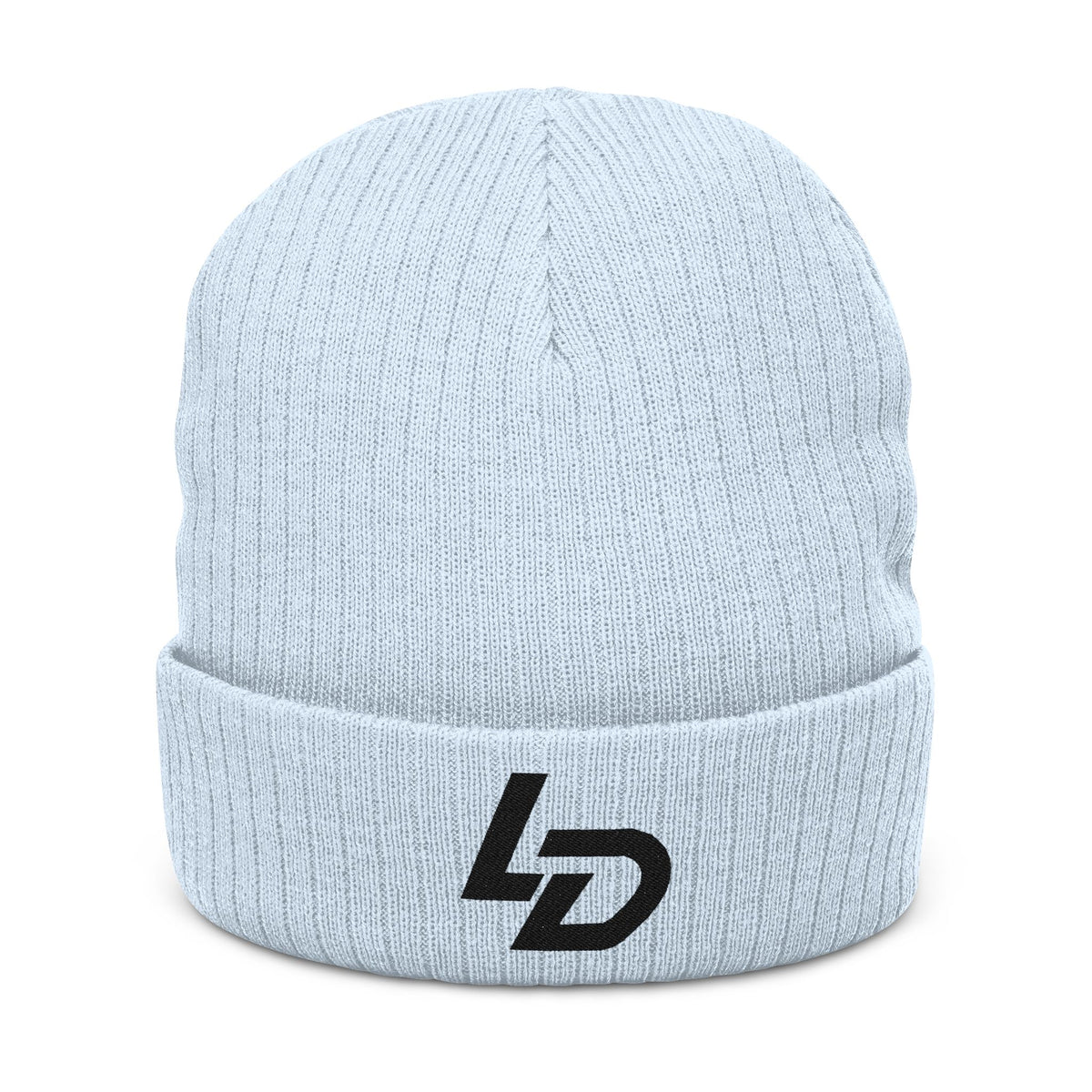 Embroidered LD Ribbed Knit Beanie — Cozy Casual Winter Hat Printify