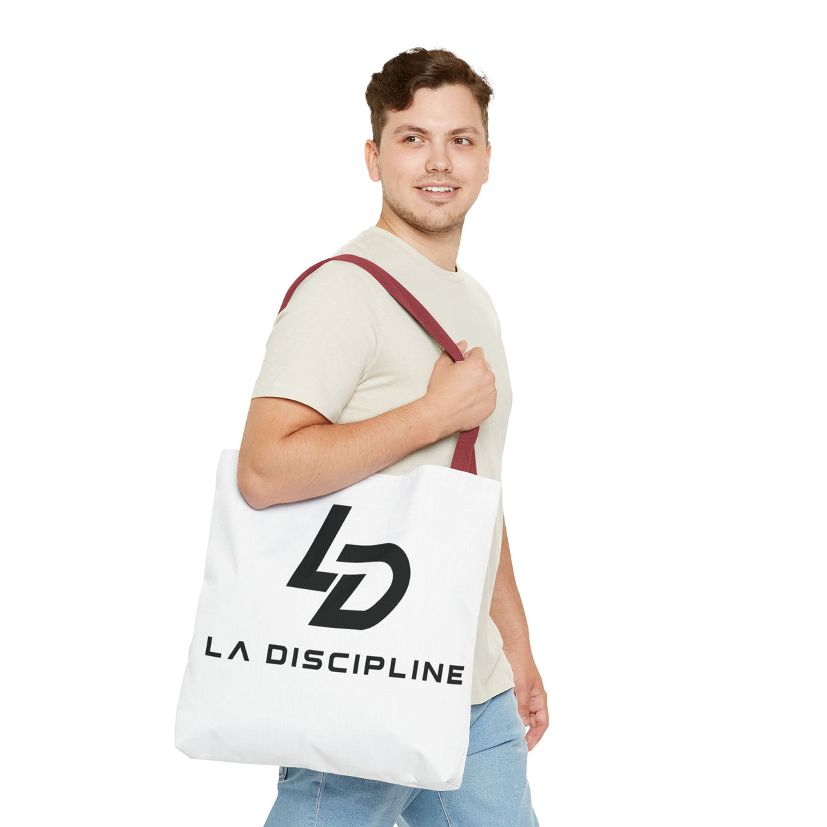 La Discipline Logo Tote Bag – Minimalist Gym & Everyday Carry Printify
