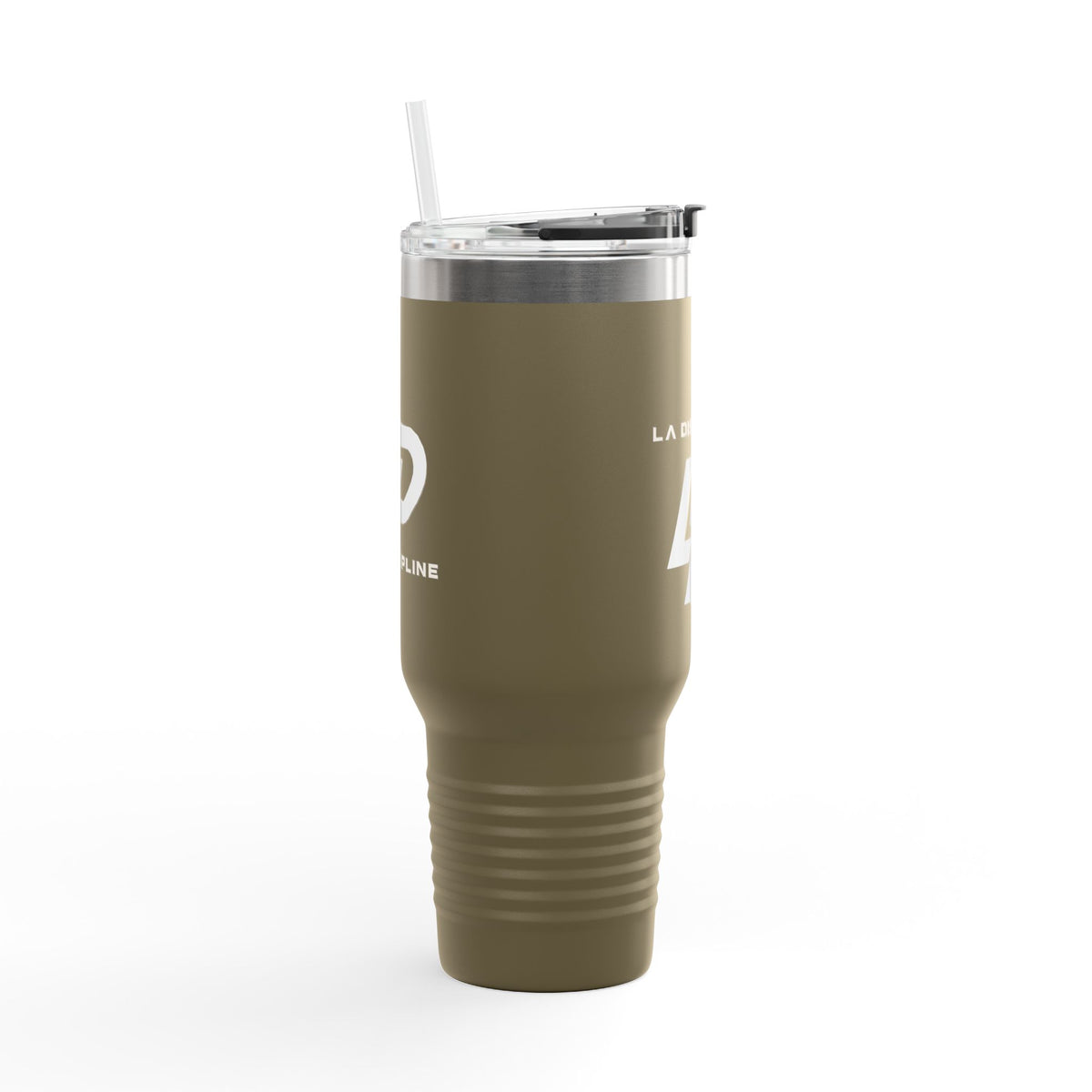 La Discipline 40oz Insulated Travel Mug — Large Stainless Steel Tumbler with Handle & Straw Printify