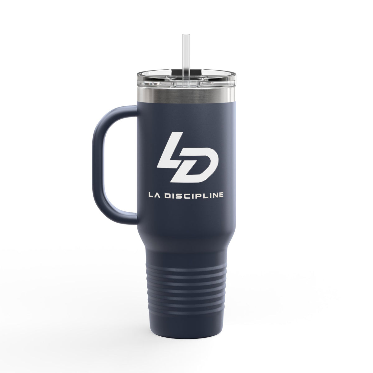 La Discipline 40oz Insulated Travel Mug — Large Stainless Steel Tumbler with Handle & Straw Printify