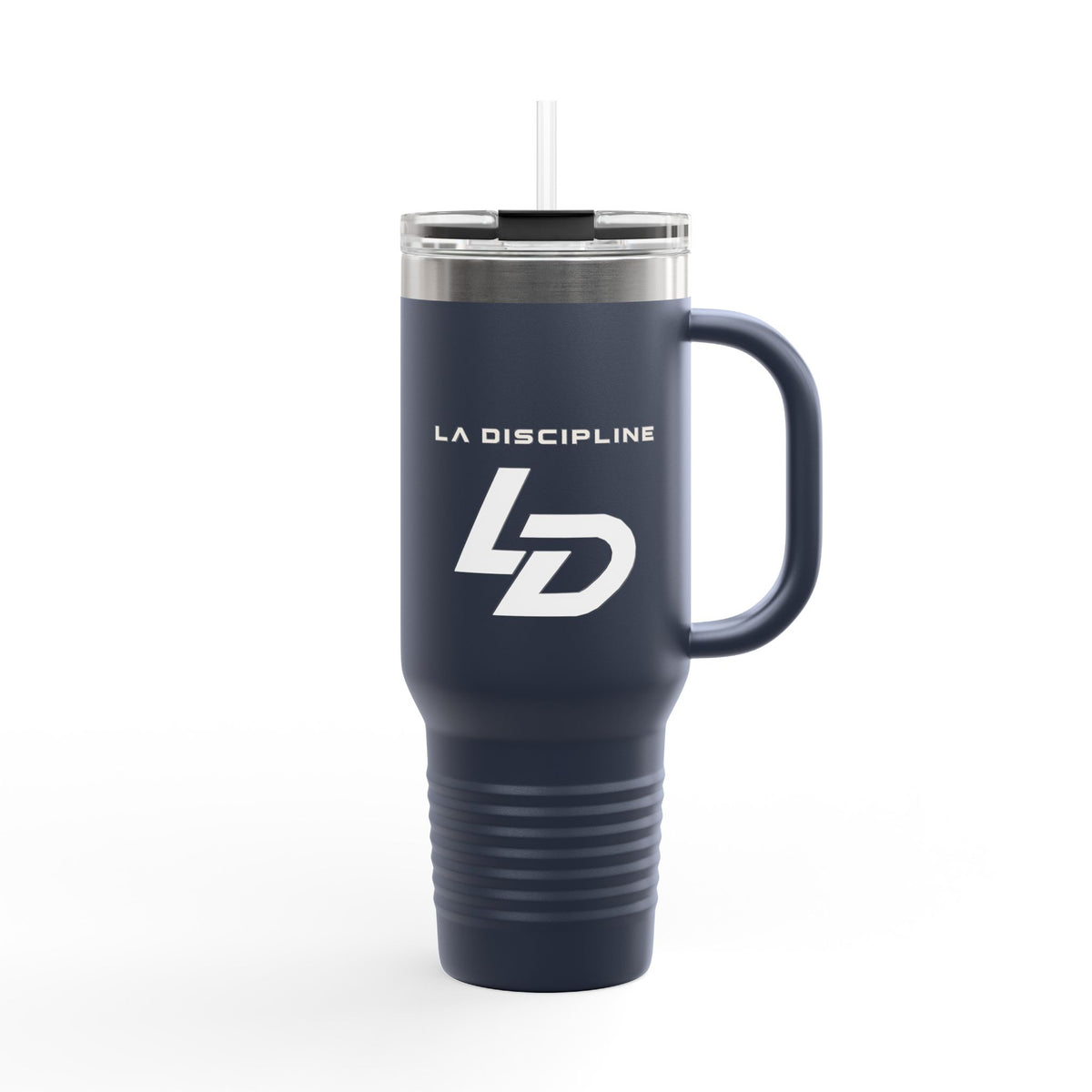 La Discipline 40oz Insulated Travel Mug — Large Stainless Steel Tumbler with Handle & Straw Printify