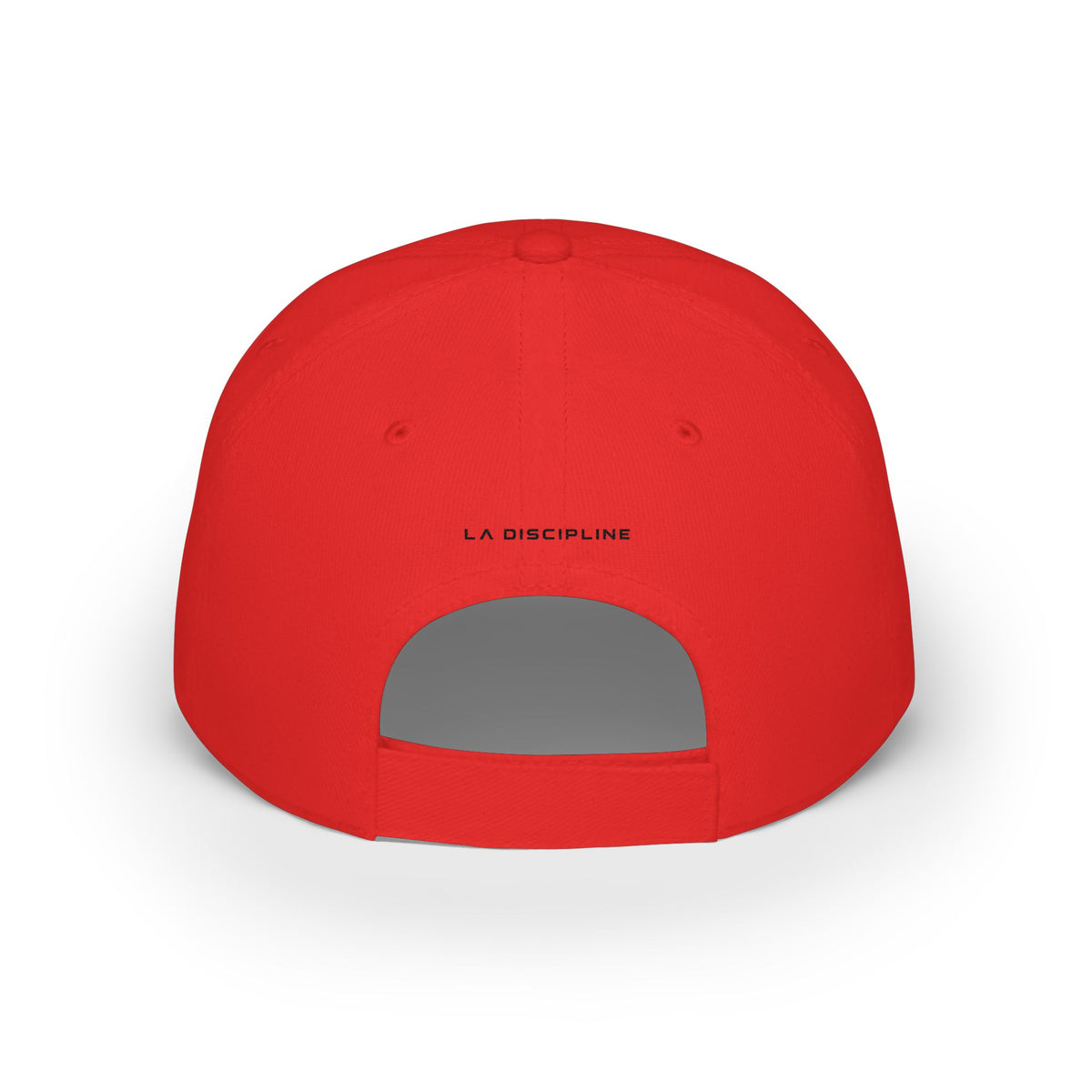 LD Logo Low-Profile Baseball Cap — Minimalist Red Hat with &