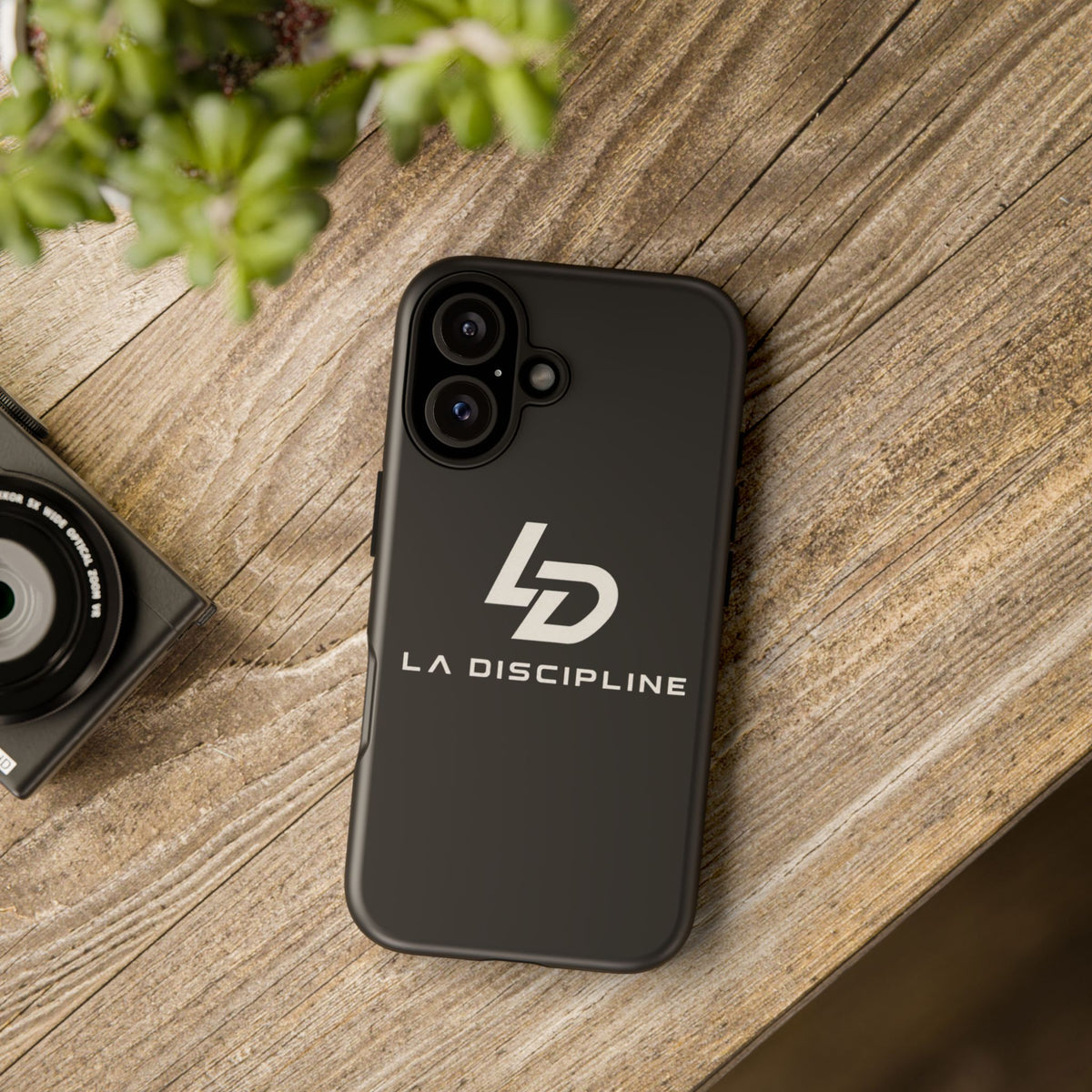La Discipline Tough Phone Case – Black Gloss Protective Case with LD Logo Printify