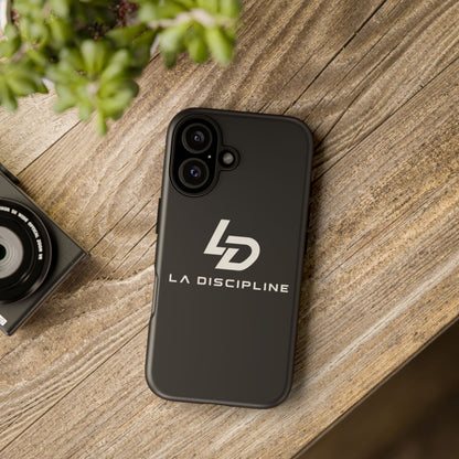 La Discipline Tough Phone Case – Black Gloss Protective Case with LD Logo Printify