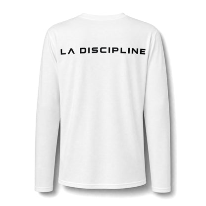 La Discipline Long Sleeve Tee — Minimal LD Logo Performance Shirt Printify