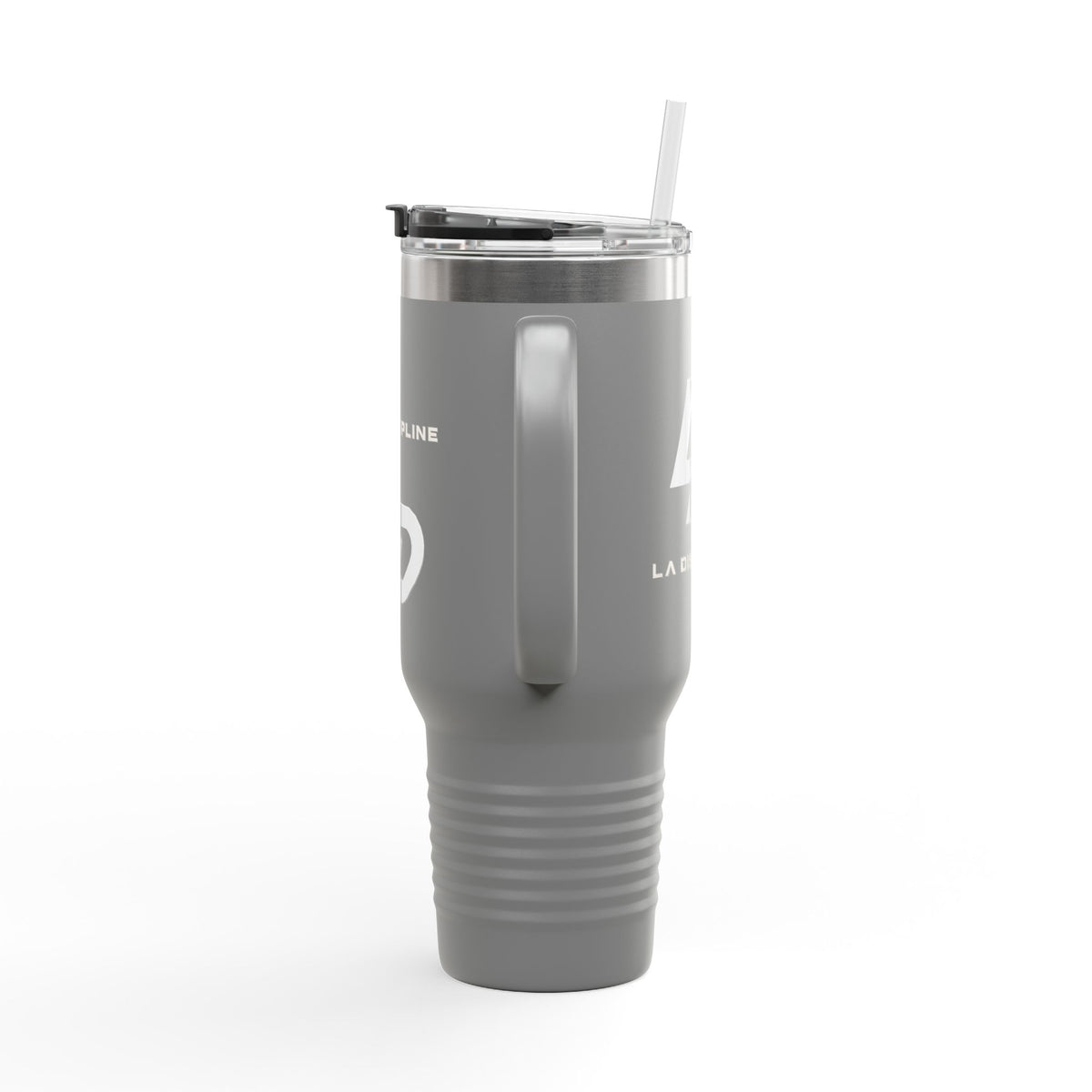 La Discipline 40oz Insulated Travel Mug — Large Stainless Steel Tumbler with Handle &amp; Straw Printify