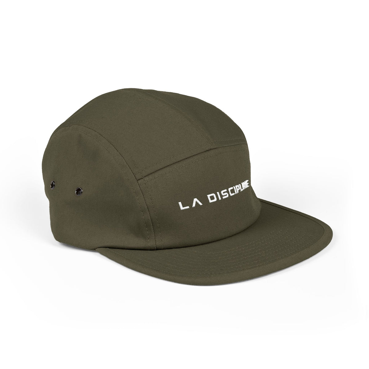 Embroidered 5-Panel Cap — "LA DISCIPLINE" Minimal Logo Printify