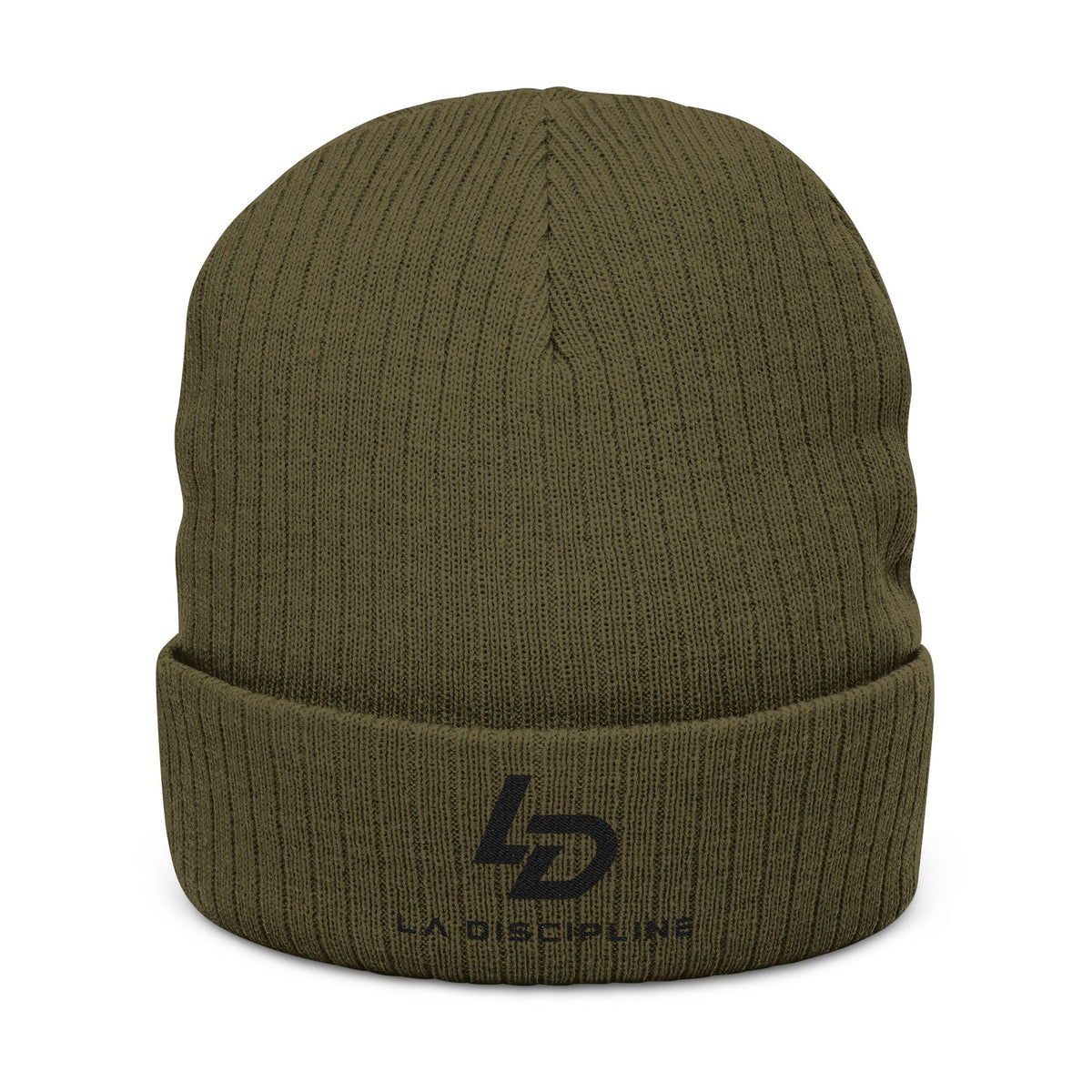 Embroidered Ribbed Beanie – La Discipline Logo Knit Cap Printify