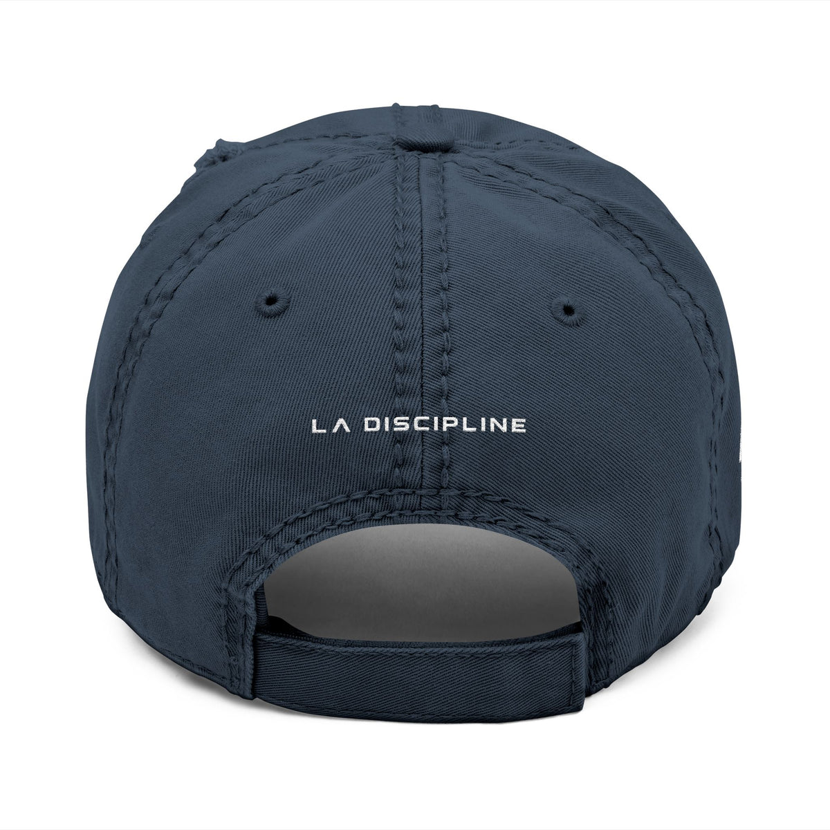 Distressed Embroidered Dad Hat — "LD" Logo &amp; "La Discipline" Back Printify