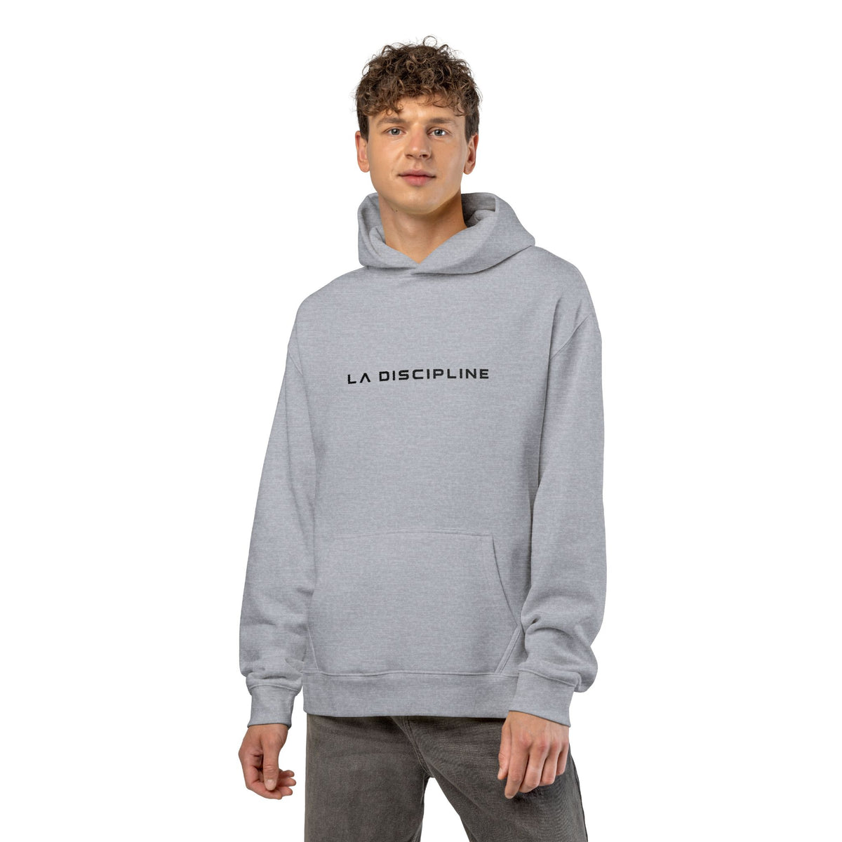 La Discipline Hoodie — Minimalist French Text Relaxed Pullover Printify