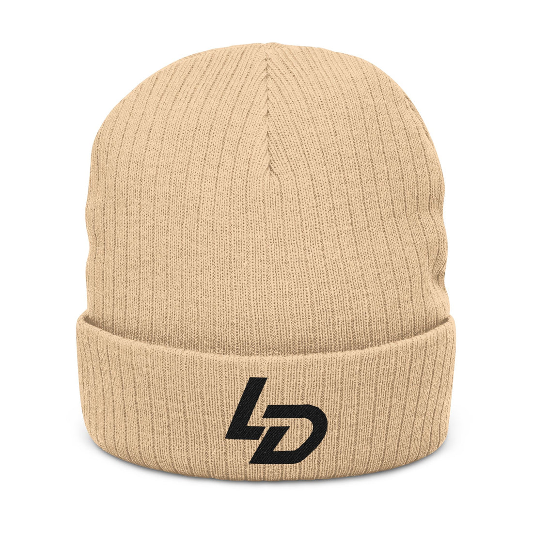Embroidered LD Ribbed Knit Beanie — Cozy Casual Winter Hat Printify