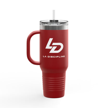 La Discipline 40oz Insulated Travel Mug — Large Stainless Steel Tumbler with Handle &amp; Straw Printify