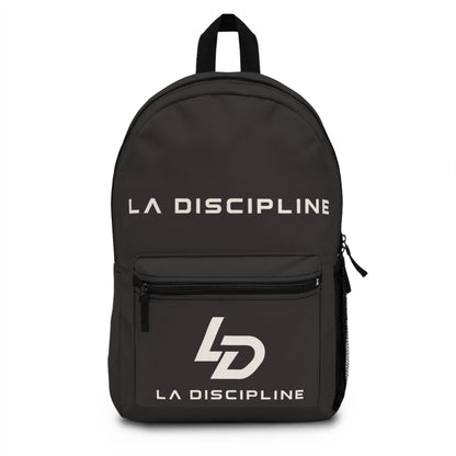 La Discipline Logo Backpack — Minimalist Black Logo Daypack for Gym, School &amp; Travel Printify