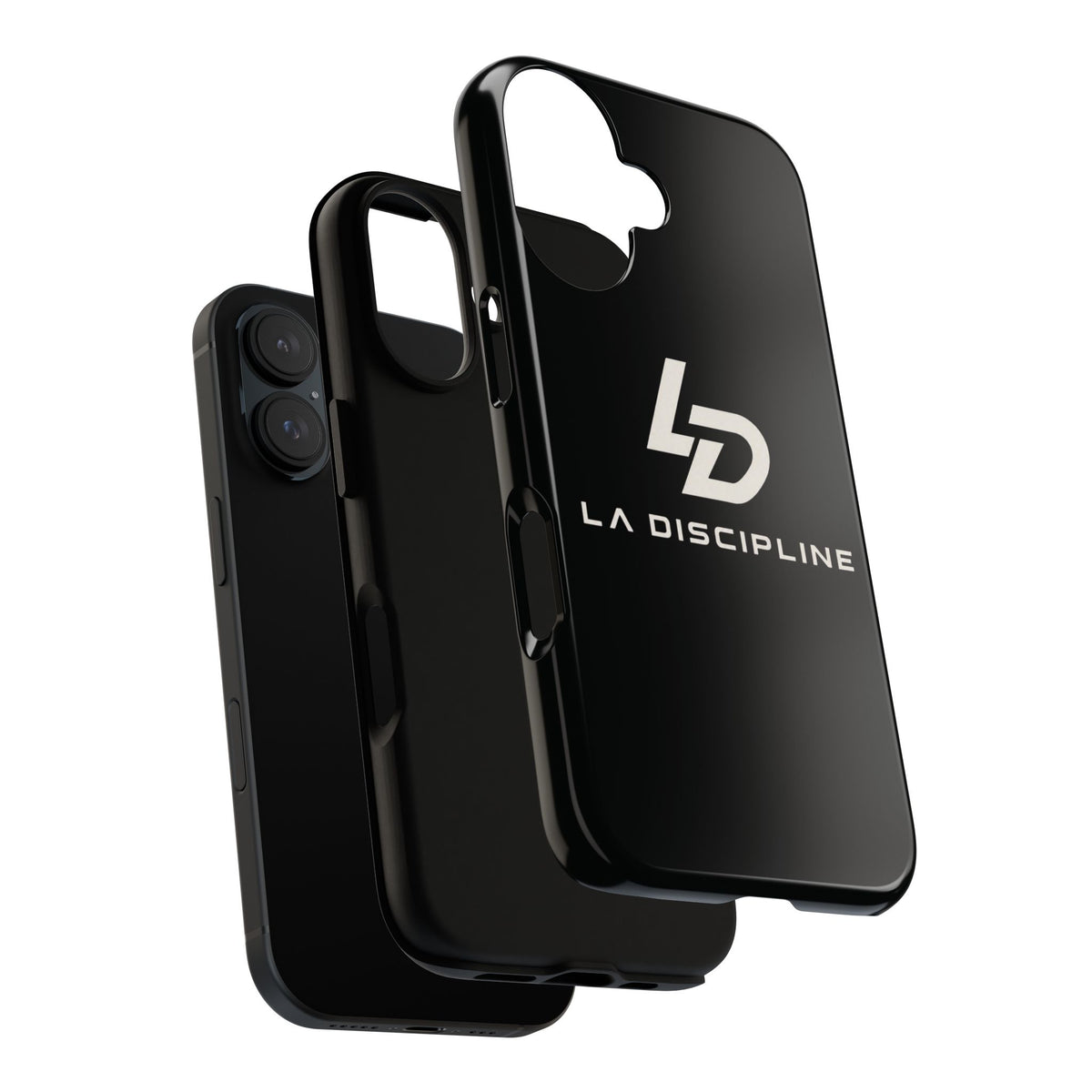 La Discipline Tough Phone Case – Black Gloss Protective Case with LD Logo Printify