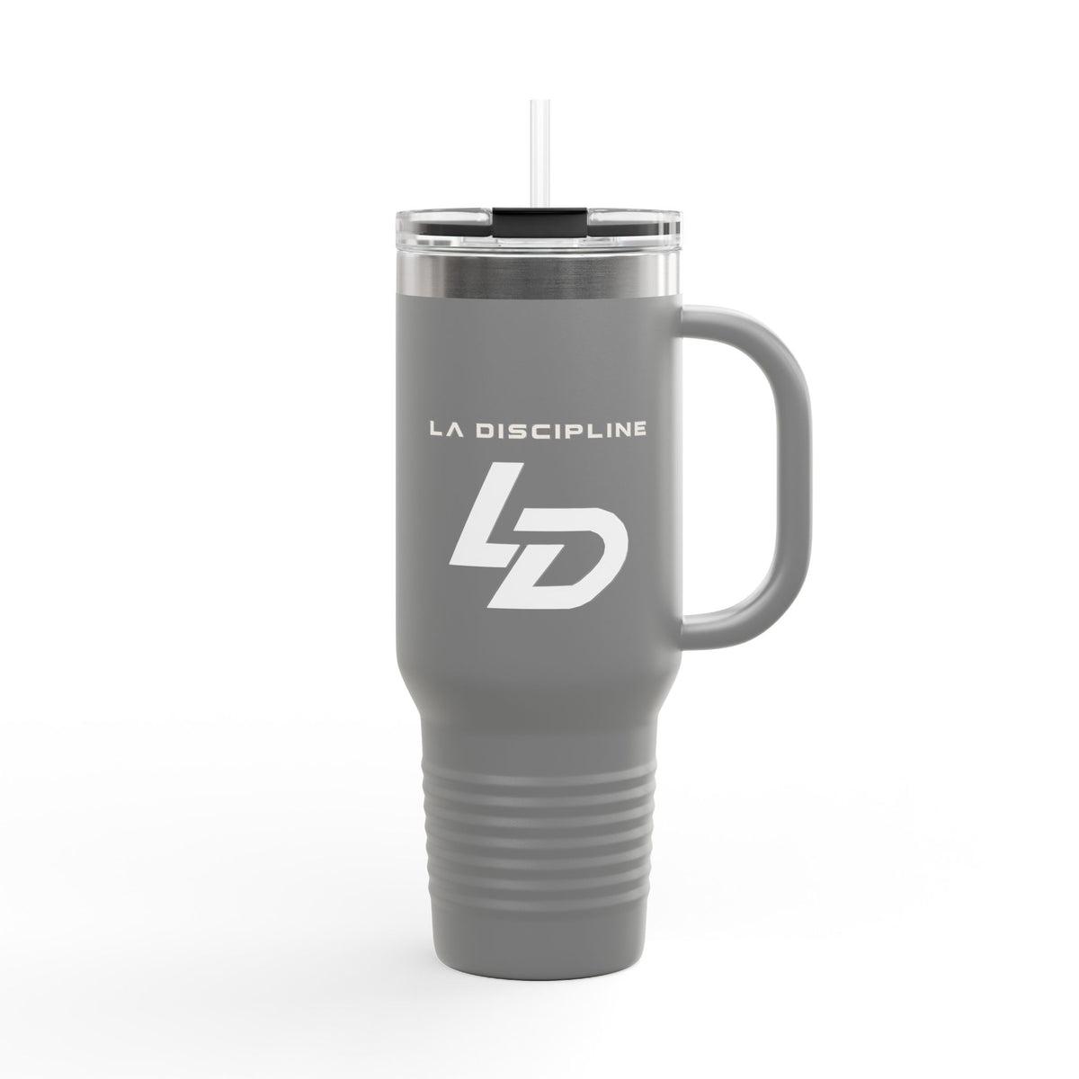La Discipline 40oz Insulated Travel Mug — Large Stainless Steel Tumbler with Handle &amp; Straw Printify