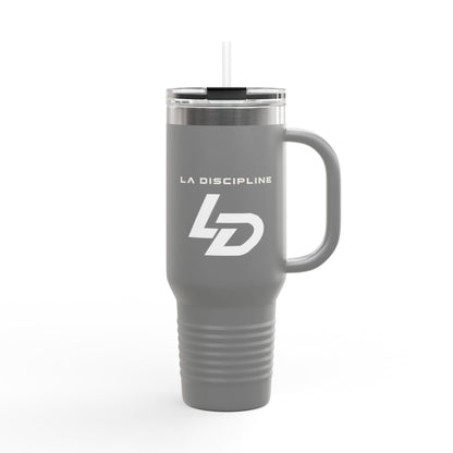 La Discipline 40oz Insulated Travel Mug — Large Stainless Steel Tumbler with Handle &amp; Straw Printify