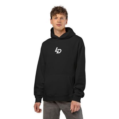 Minimal LD Logo Hoodie — Black Casual Streetwear Hoodie Printify