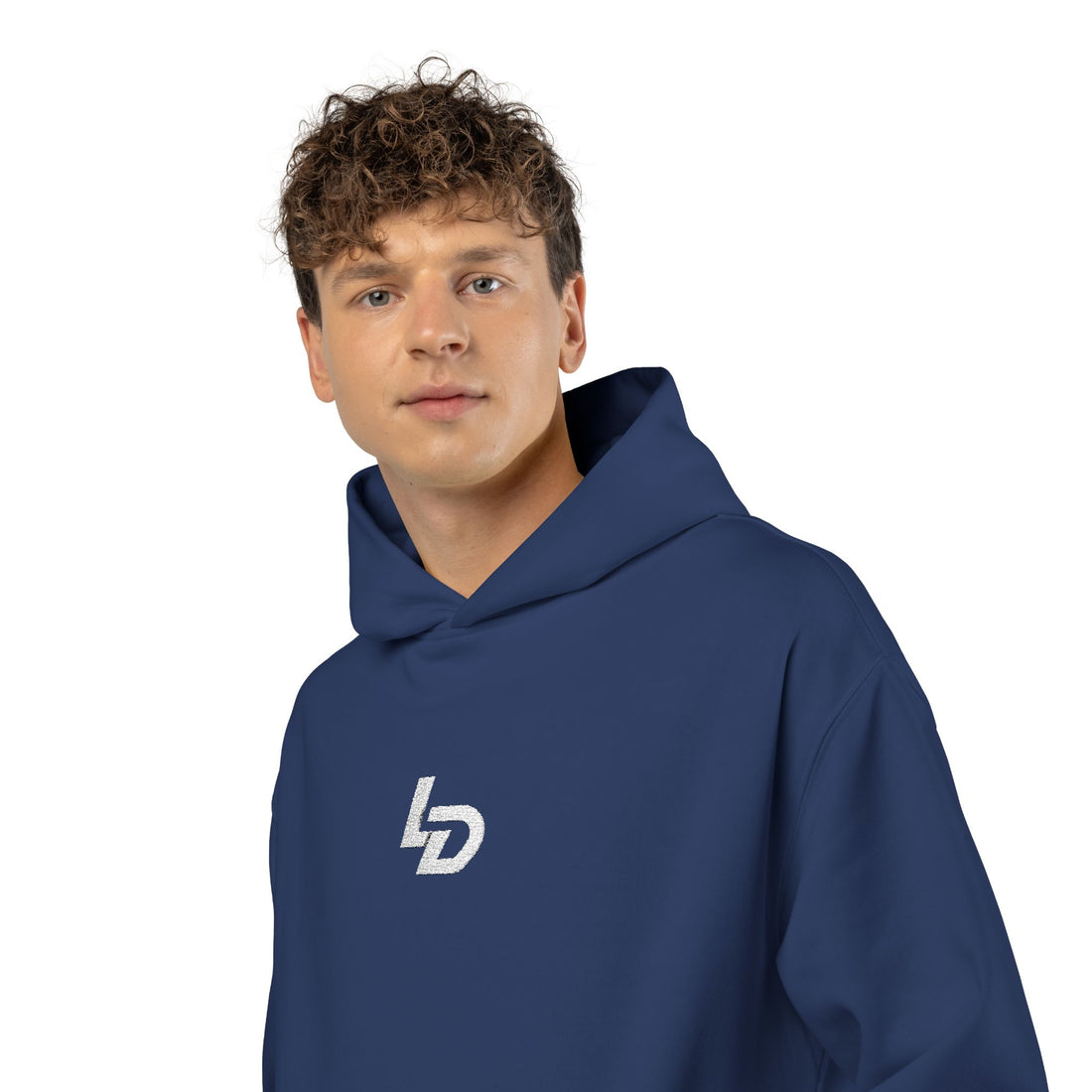Minimal LD Logo Hoodie — Black Casual Streetwear Hoodie Printify