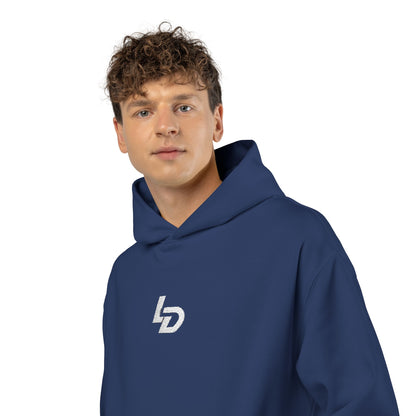 Minimal LD Logo Hoodie — Black Casual Streetwear Hoodie Printify
