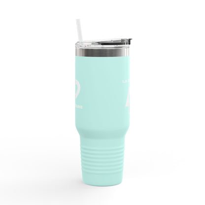 La Discipline 40oz Insulated Travel Mug — Large Stainless Steel Tumbler with Handle &amp; Straw Printify