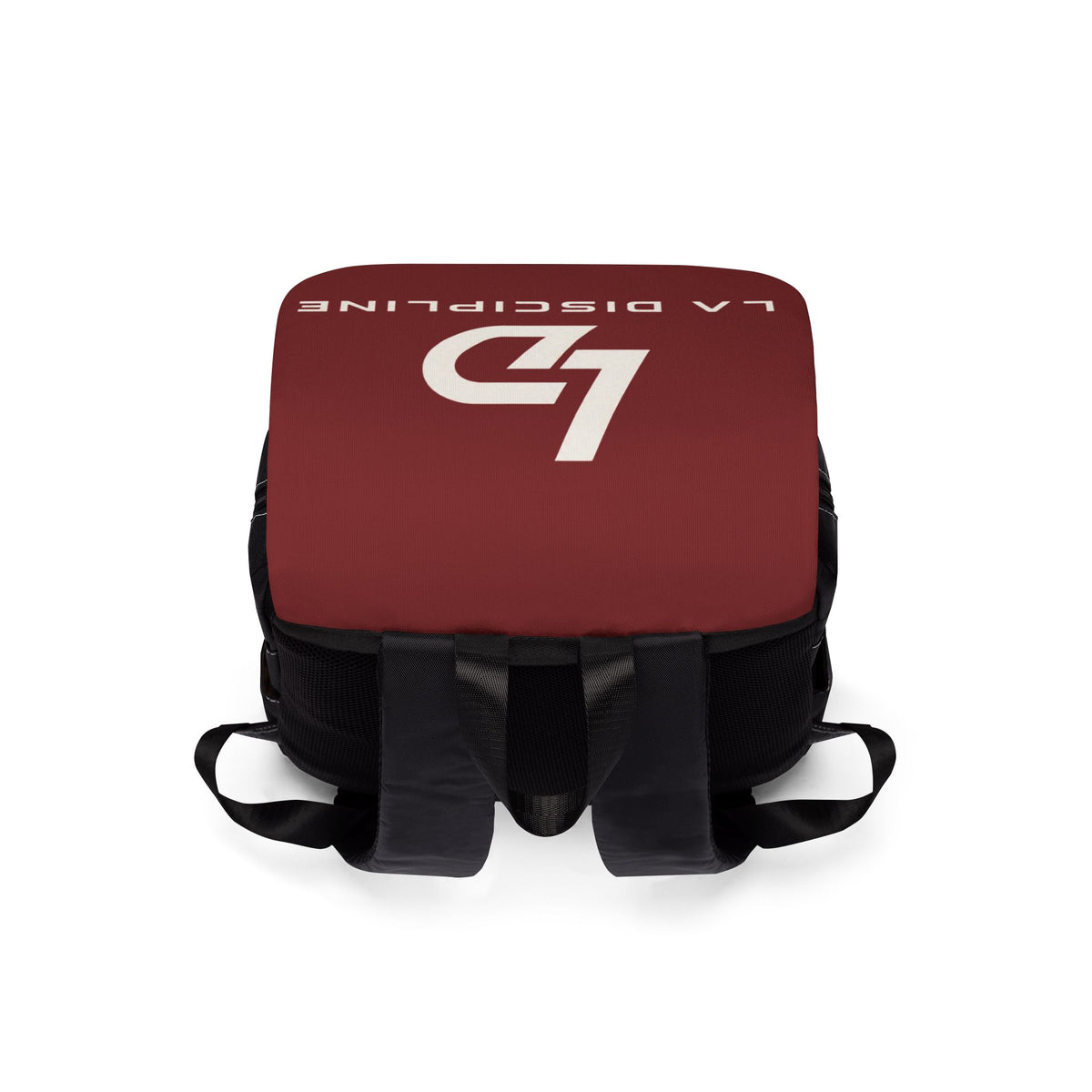 LD La Discipline Logo Backpack — Casual Shoulder Backpack for Students &amp; Commuters Printify
