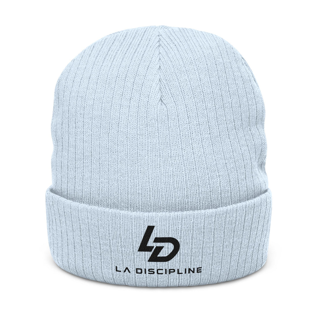 Embroidered Ribbed Beanie – La Discipline Logo Knit Cap Printify