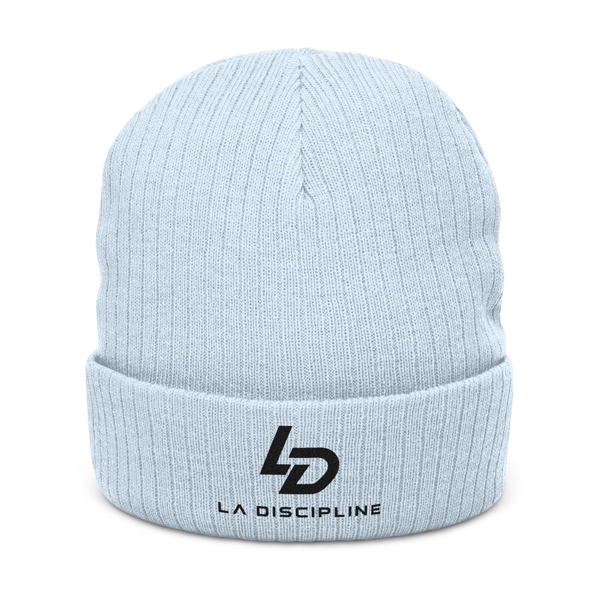 Embroidered Ribbed Beanie – La Discipline Logo Knit Cap Printify