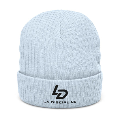 Embroidered Ribbed Beanie – La Discipline Logo Knit Cap Printify