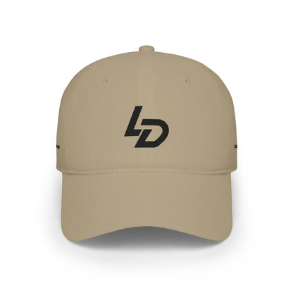 LD Logo Low-Profile Baseball Cap — Minimalist Red Hat with &