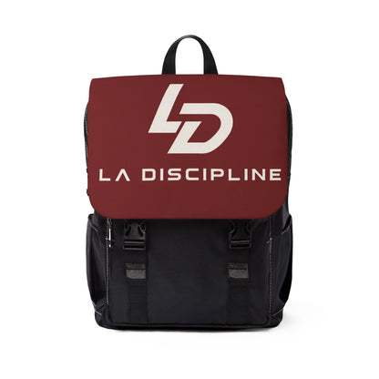 LD La Discipline Logo Backpack — Casual Shoulder Backpack for Students &amp; Commuters Printify