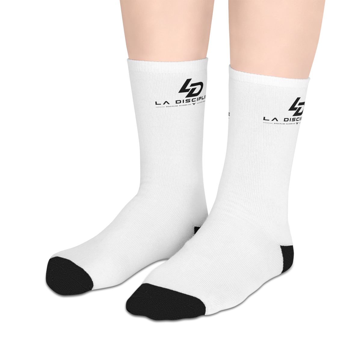 LA Skyline Mid-Length Socks — Minimal White Athletic Crew Socks