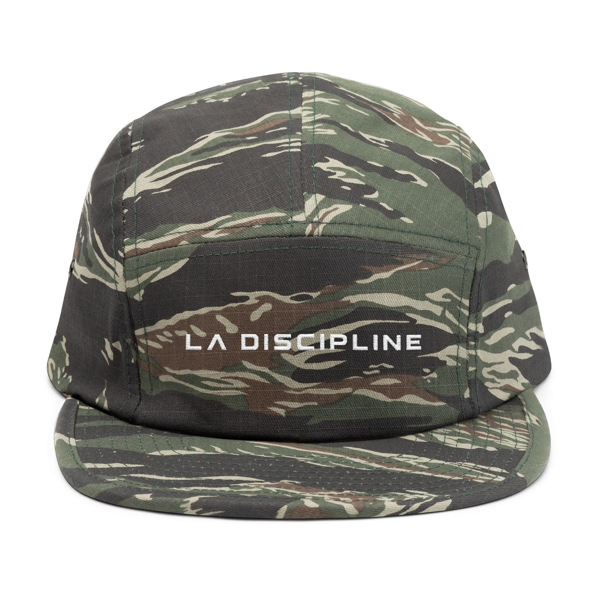 Embroidered 5-Panel Cap — "LA DISCIPLINE" Minimal Logo Printify