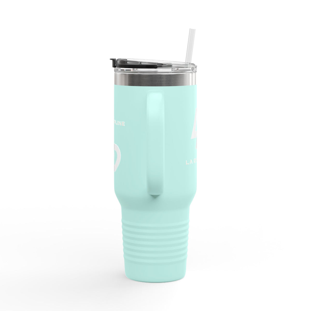 La Discipline 40oz Insulated Travel Mug — Large Stainless Steel Tumbler with Handle &amp; Straw Printify